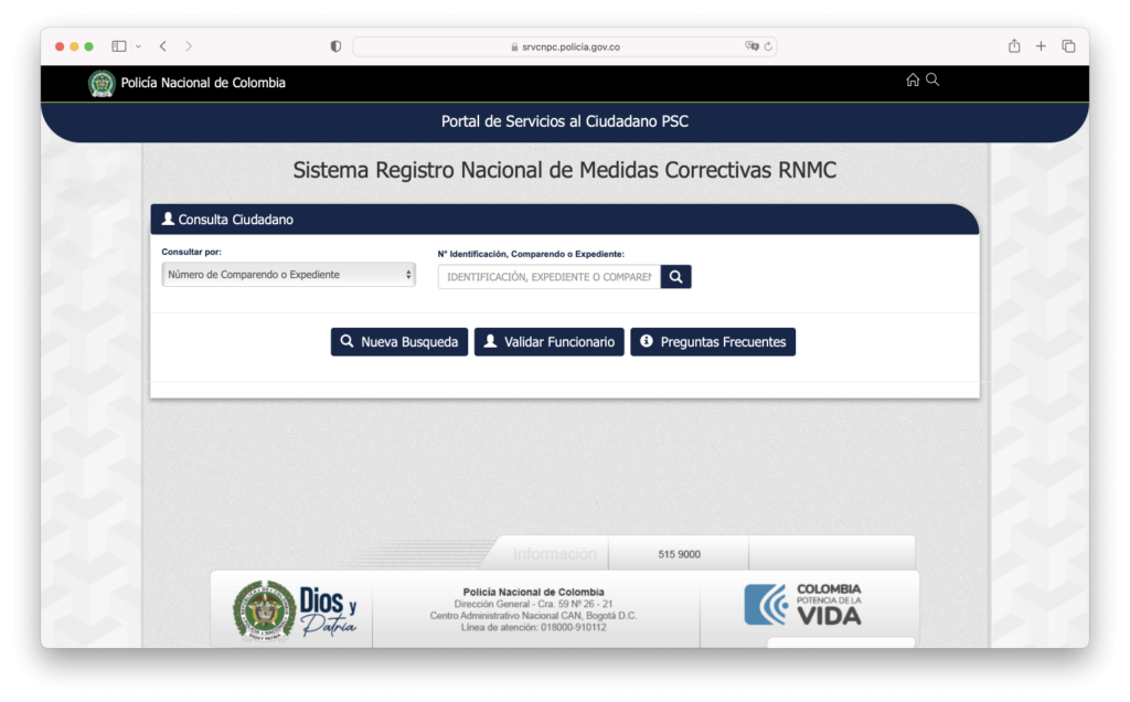 Consultar y descargar medidas correctivas Policía Nacional